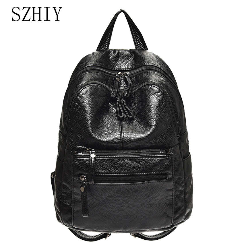 Travel Backpack Anti Theft - Washed Leather Backpack for Women Soft