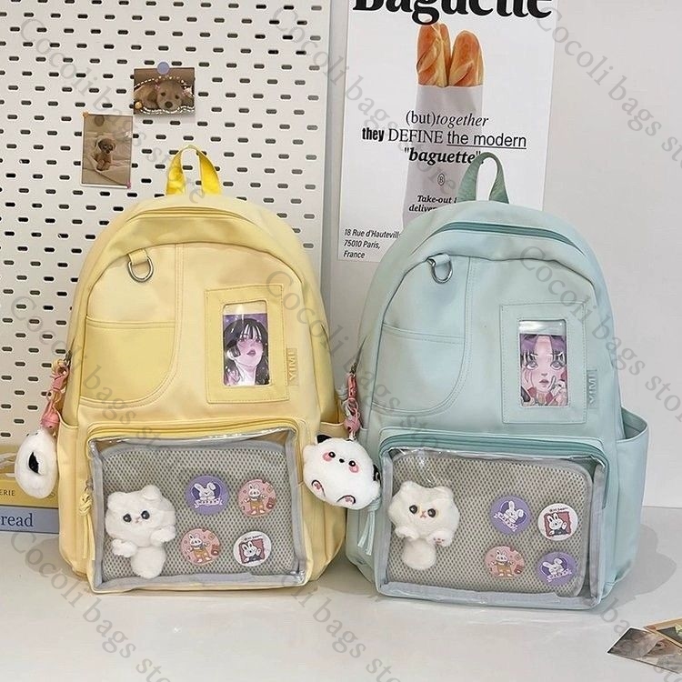 Solid Color Candy Color Backpa - Canvas Backpack Casual review and price
