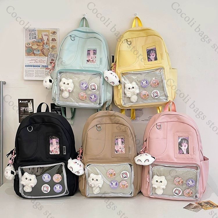 Solid Color Candy Color Backpa - Canvas Backpack Casual review and price