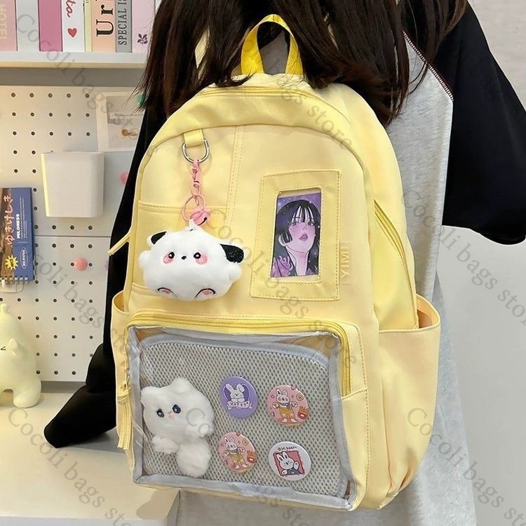 Solid Color Candy Color Backpa - Canvas Backpack Casual review and price